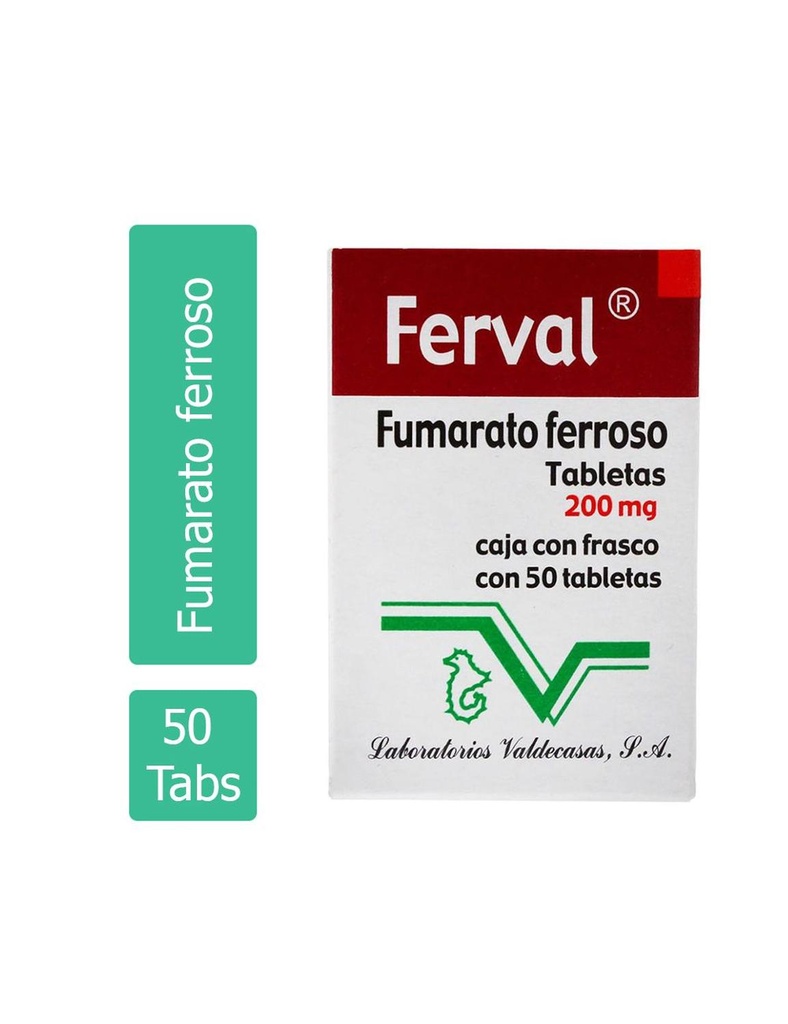 Ferval 200 Mg 50 Tabletas 