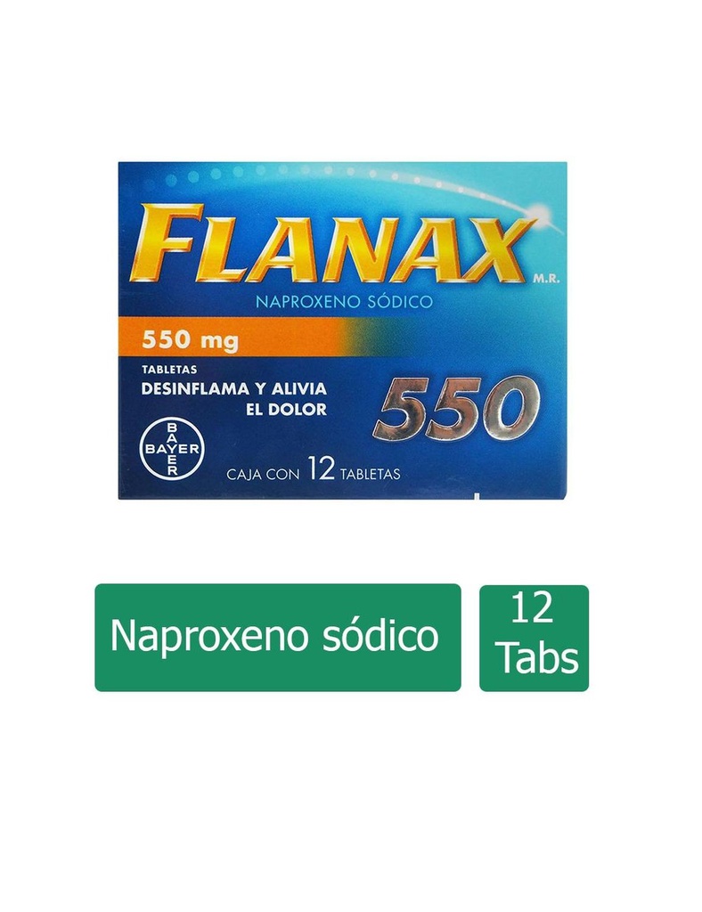 Flanax 550 Mg 12 Tabletas 