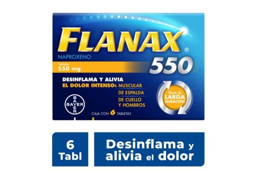 Flanax 550 Mg 6 Tabletas 