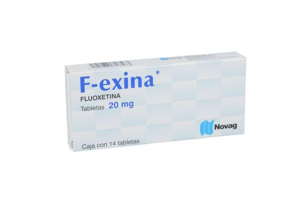 F-Exina Fluoxetina 20 Mg 14 Tabletas Genérico Novag Inf 