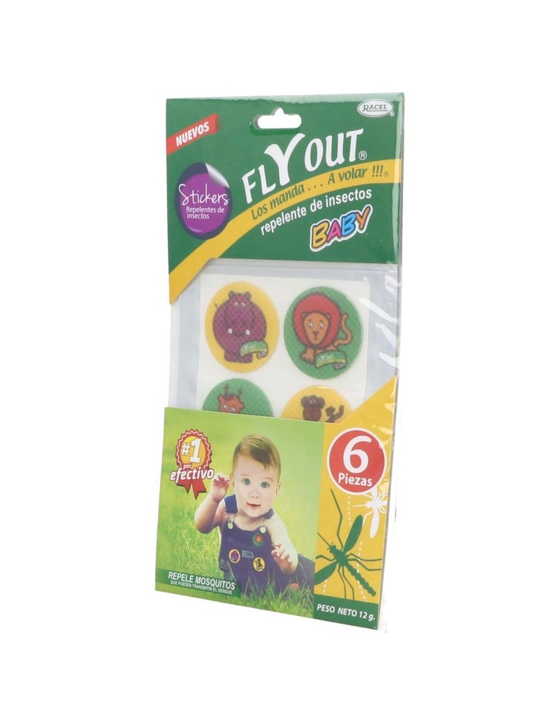 Fly Out Baby Stickers Repelentes De Insectos 6 Piezas