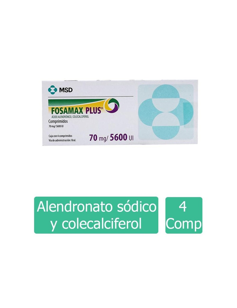 Fosamax Plus 70 Mg / 5600 UI 4 Comprimidos 