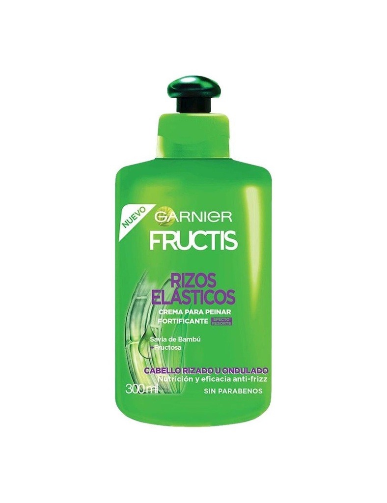 Crema Para Peinar Garnier Fructis Rizos Elásticos Efecto Resorte 300 Ml 