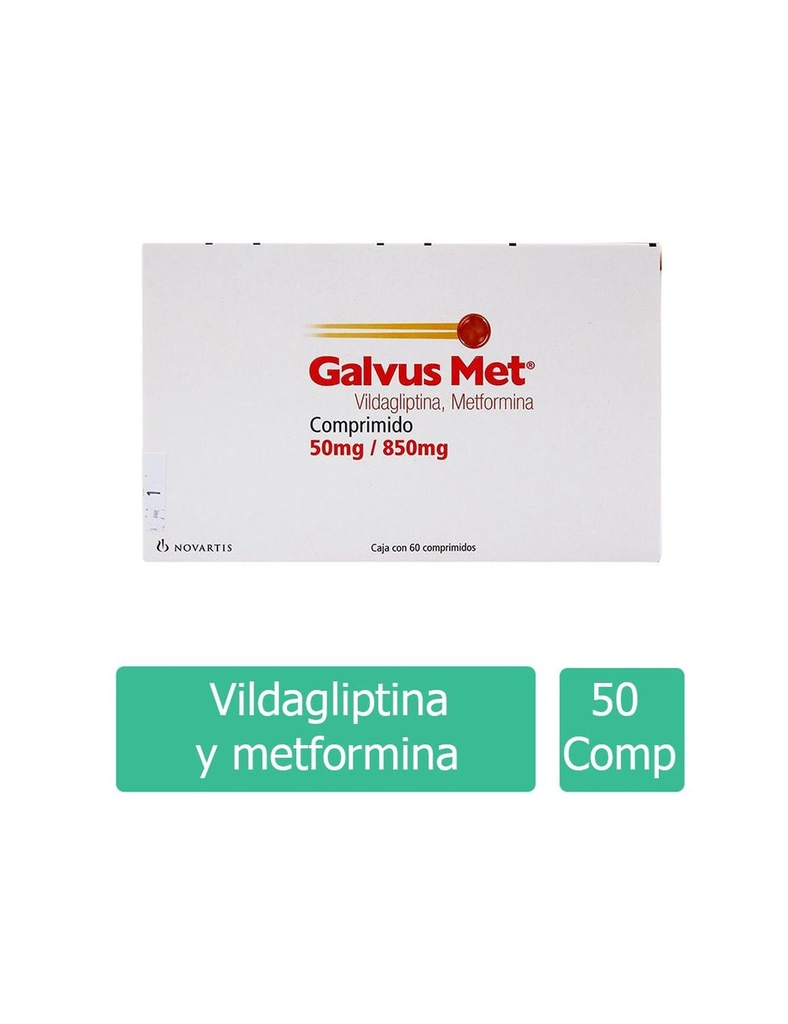 Galvus-Met 50/850 Mg 60 Comprimidos Recubiertos 