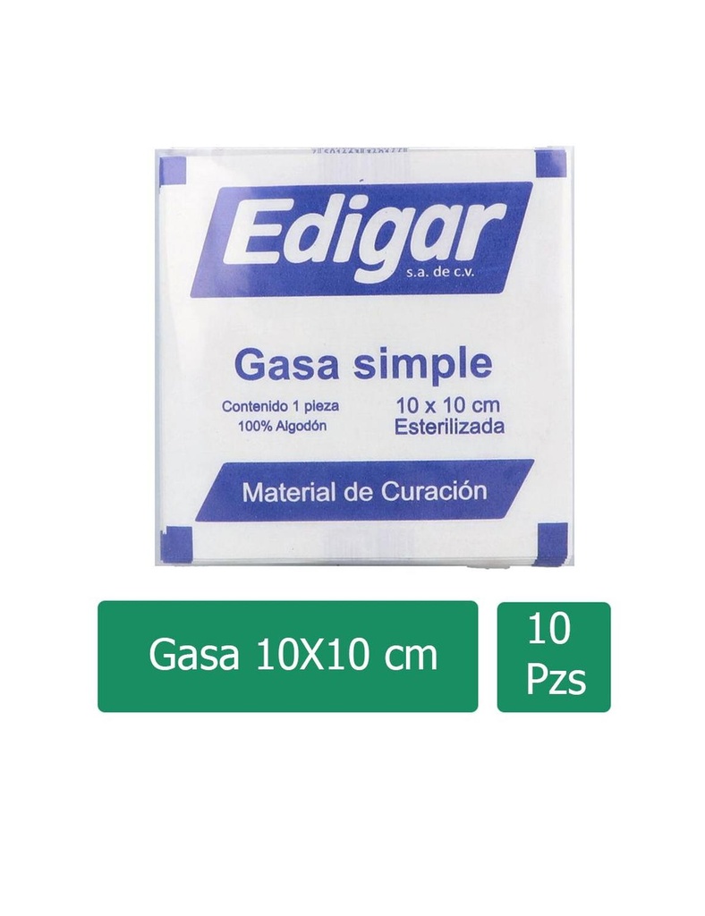 Gasa Edigar 10X10 Cm 10 Sobres 