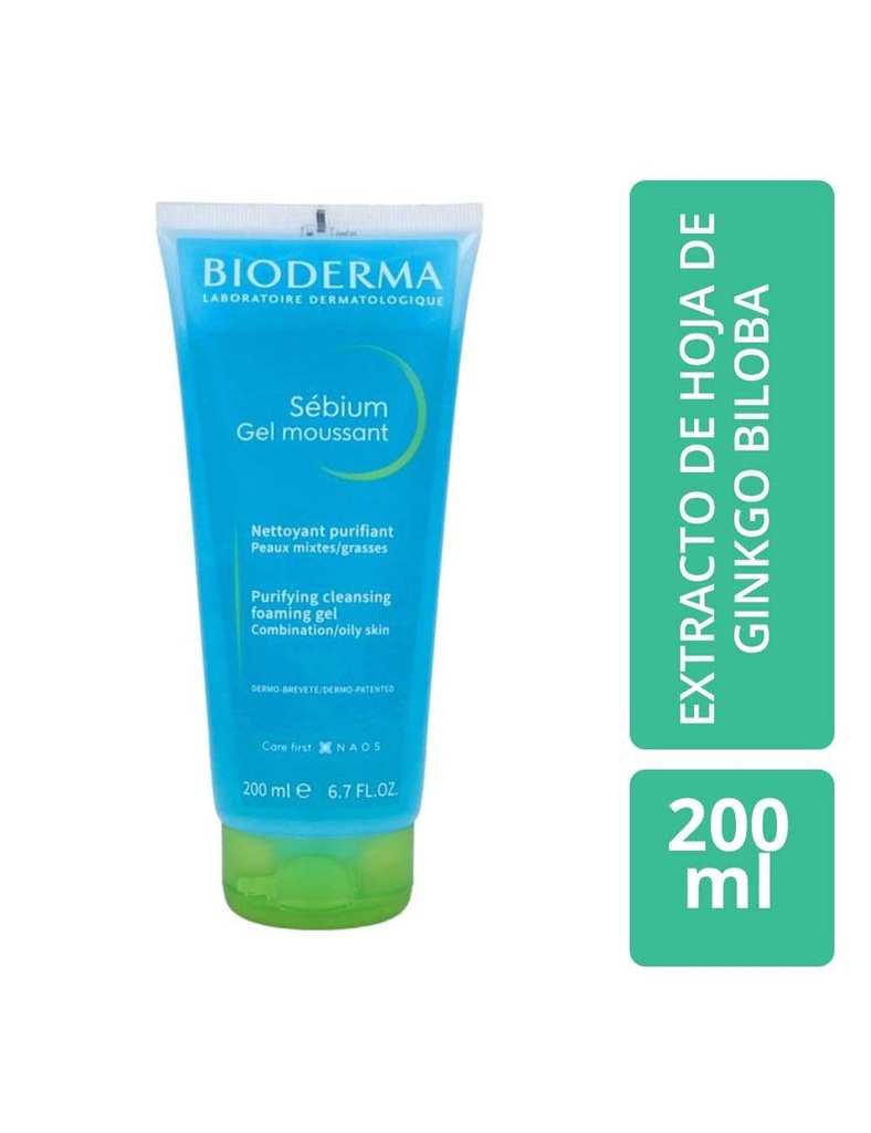 Gel Limpiador Espumoso para Piel Mixta Bioderma Sébium 200 Ml 
