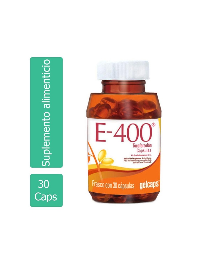 Gelcaps Vitamina E-400 Frasco Con 30 Cápsulas