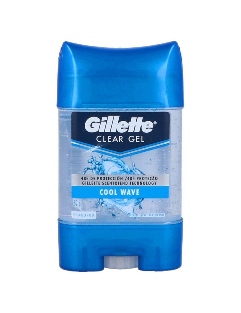 Desodorante Gillette 3X Antitranspirante Clear Cool Wave Gel 82 G 