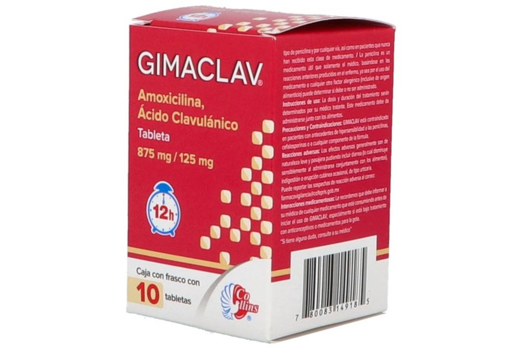 Gimaclav 875 Mg/125 Mg 10 Tabletas