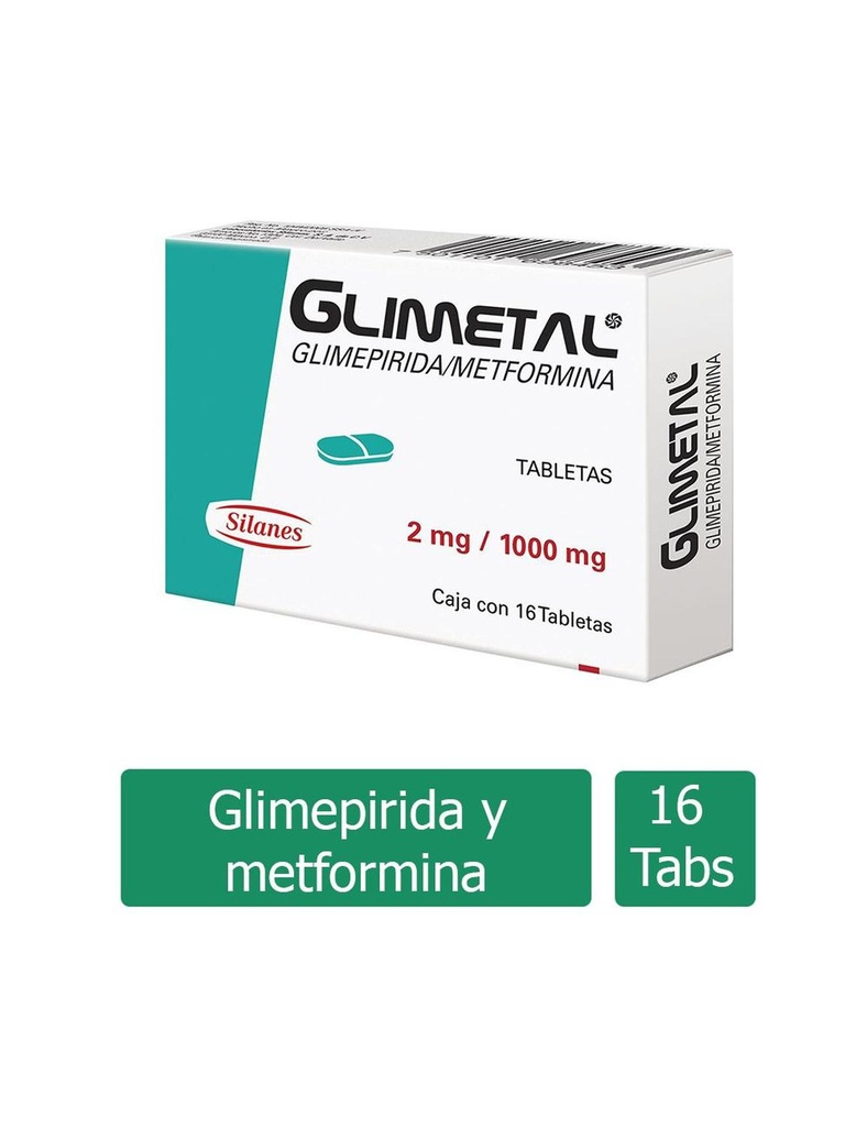 [7501101615856] Glimetal 1000/2 Mg 16 Tabletas 
