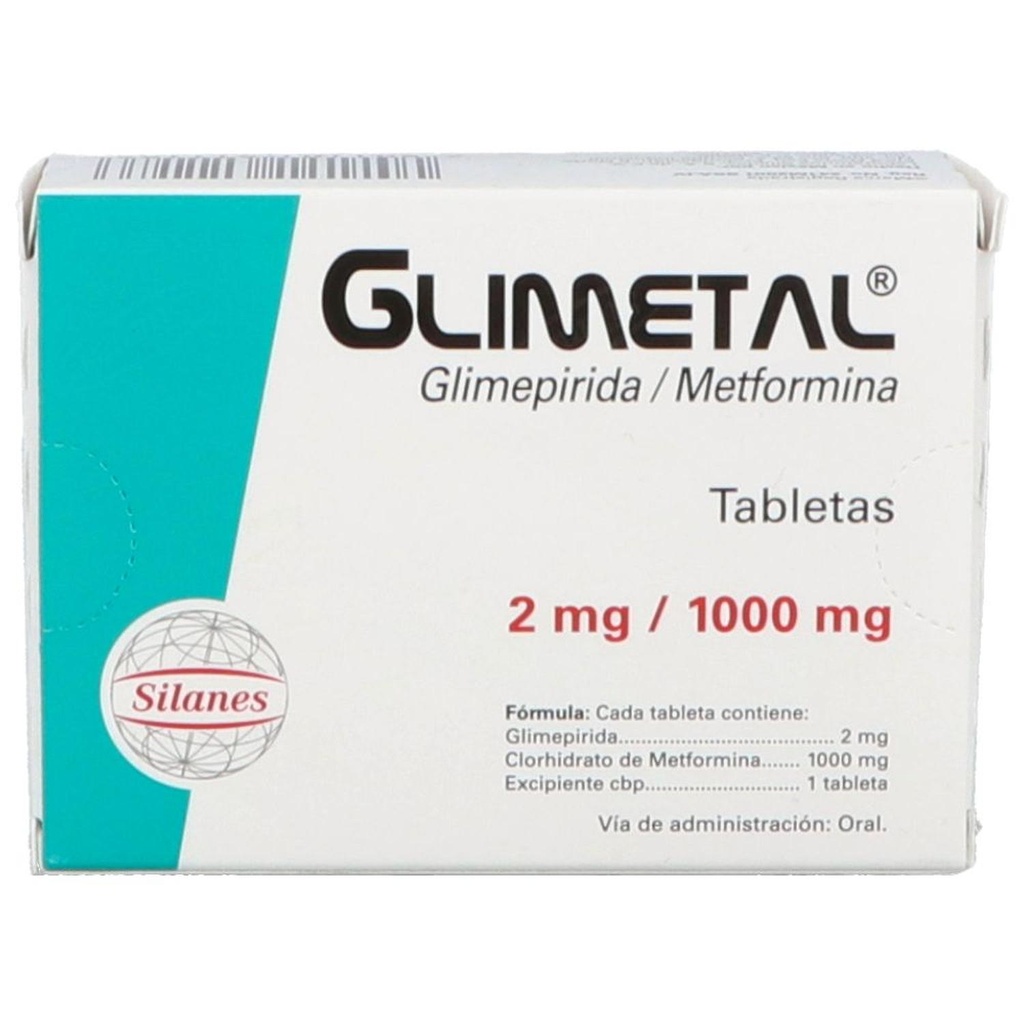 [7501101611186] Glimetal 1000/2 Mg 30 Tabletas 