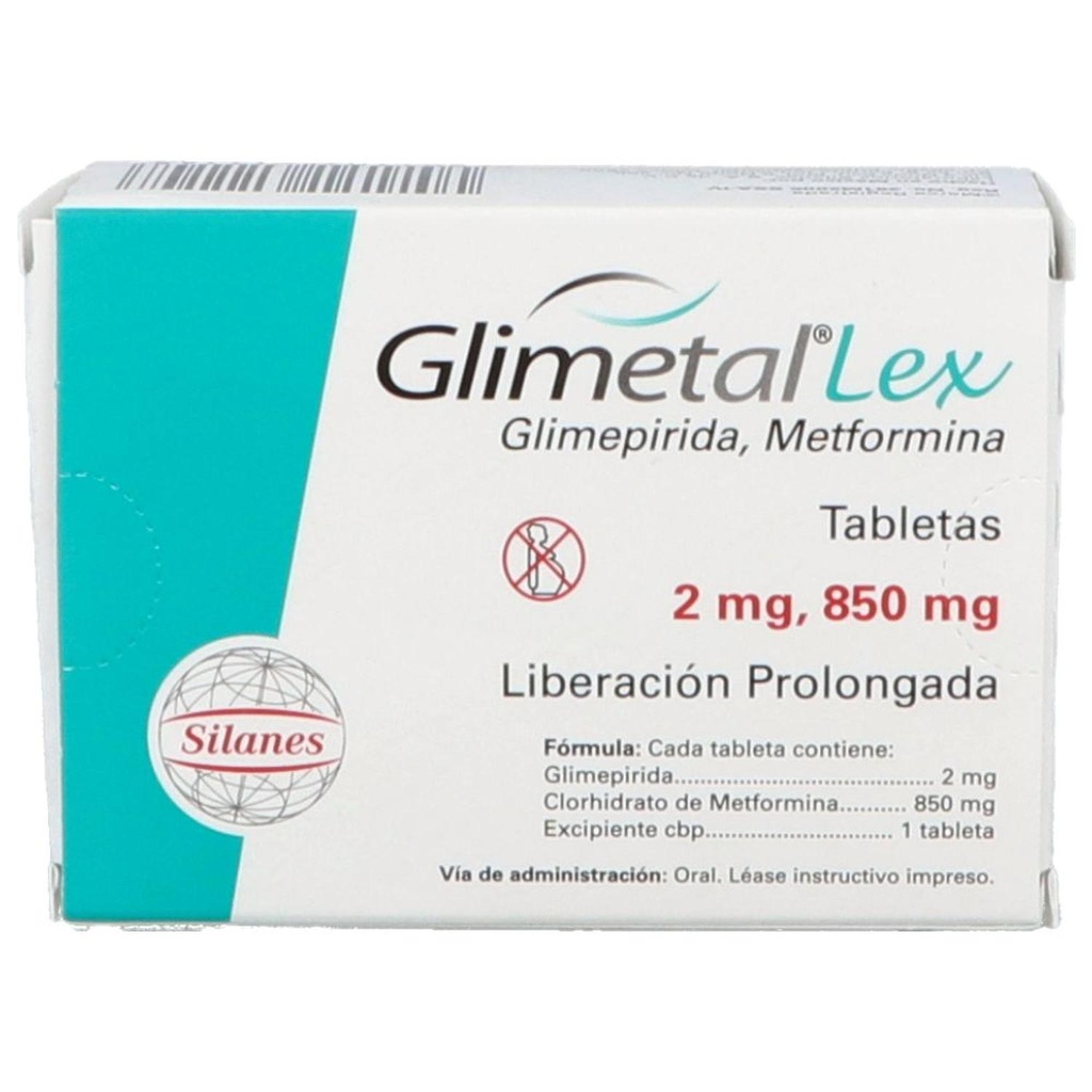 [7501101611148] Glimetal Lex 850/2 Mg 30 Tabletas 