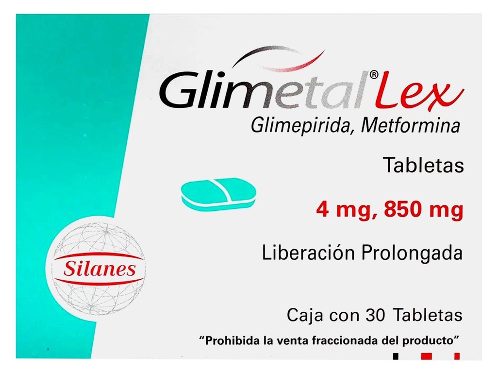 Glimetal Lex 850/4 Mg 30 Tabletas 