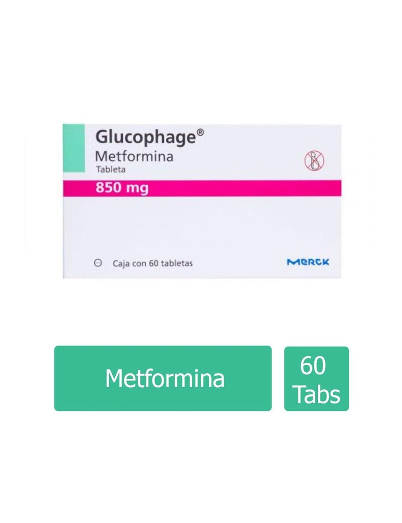 Glucophage 850 Mg 60 Tabletas 