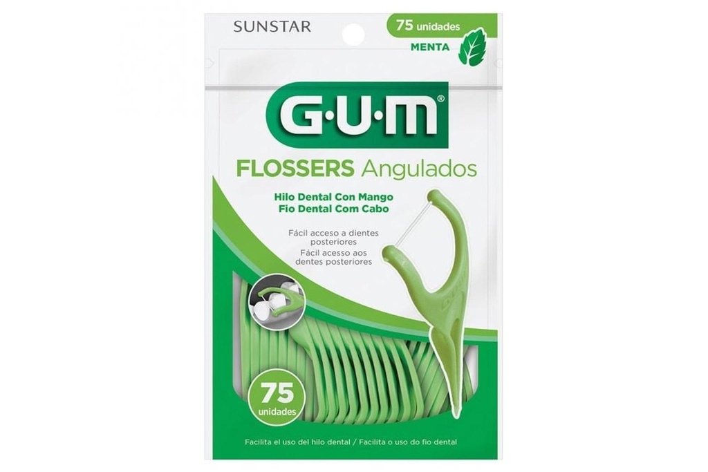 Palillos Gum Con Hilo Dental Angulado75 Piezas 