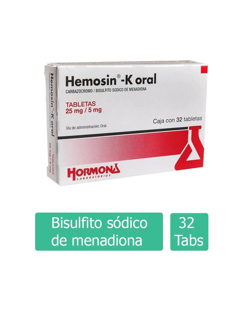 [7501385420238] Hemosin K 25/5 Mg 32 Tabletas 