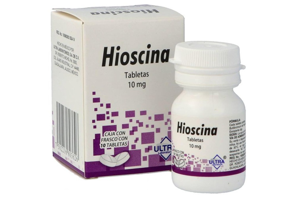 Hioscina 10 Mg 10 Tabletas Genérico Ultra Lab 