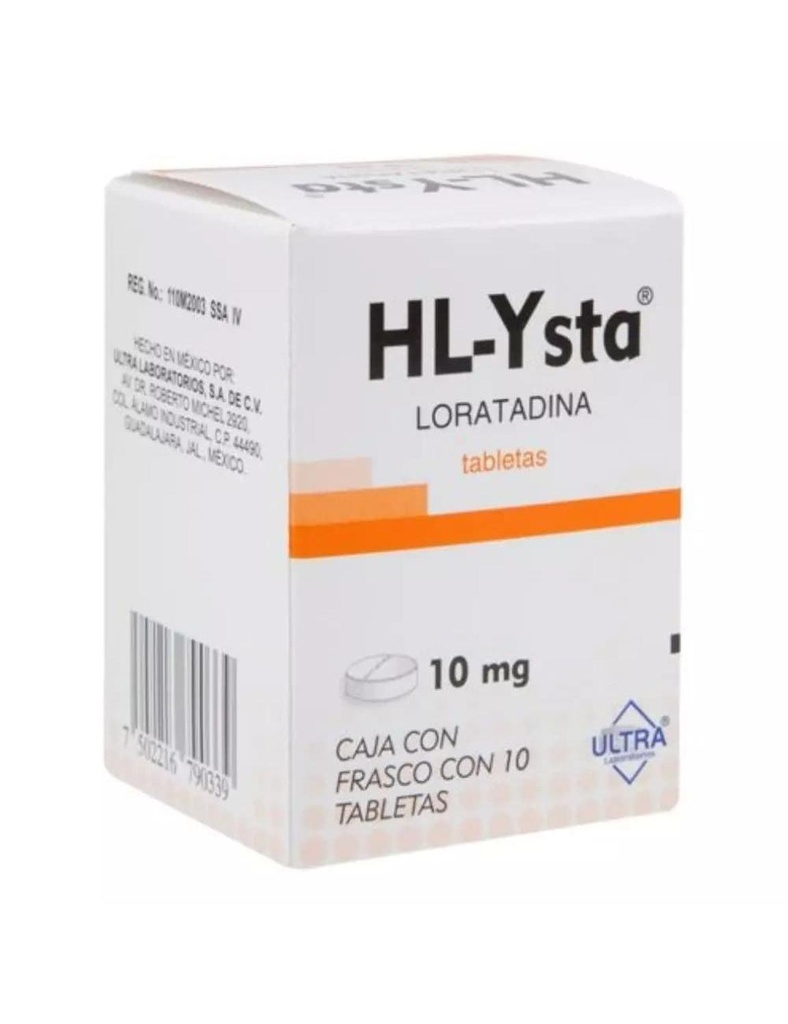 Hl-Ysta Loratadina 10 Mg 10 Tabletas Genérico Ultra Lab 