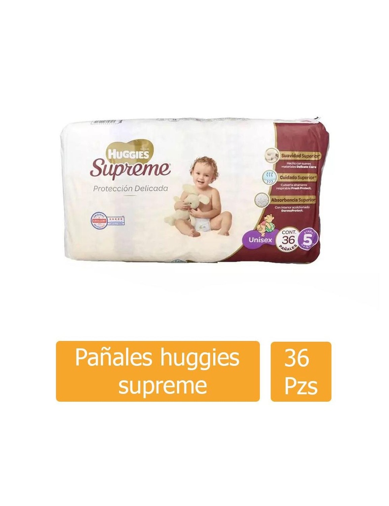 Pañal Huggies Supreme Unisex Etapa 5 36 Piezas 