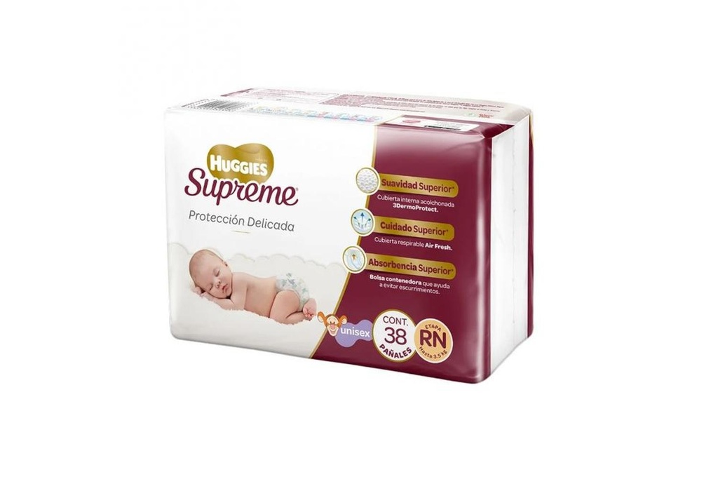 Pañal Huggies Supreme Unisex Recién Nacido 40 Piezas 