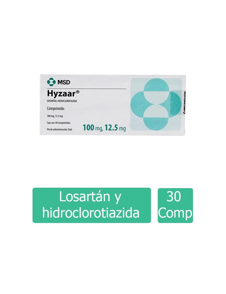Hyzaar 100/12.5 Mg 30 Comprimidos 