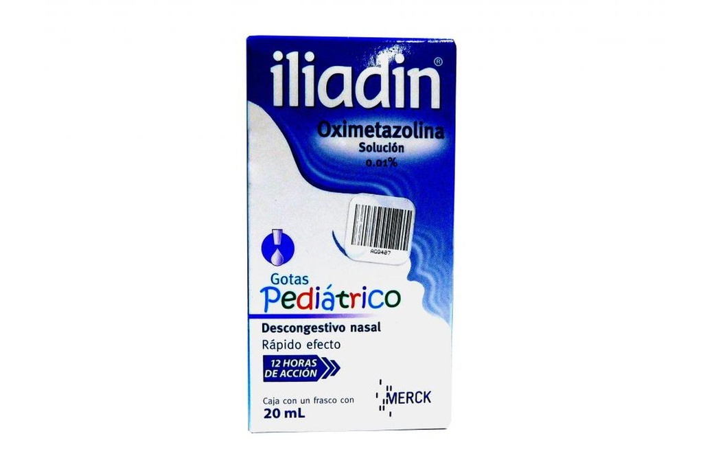 Iliadin Pediátrico 0.01% Descongestionantes Nasales Con Lubricante Gotas 20 Ml 