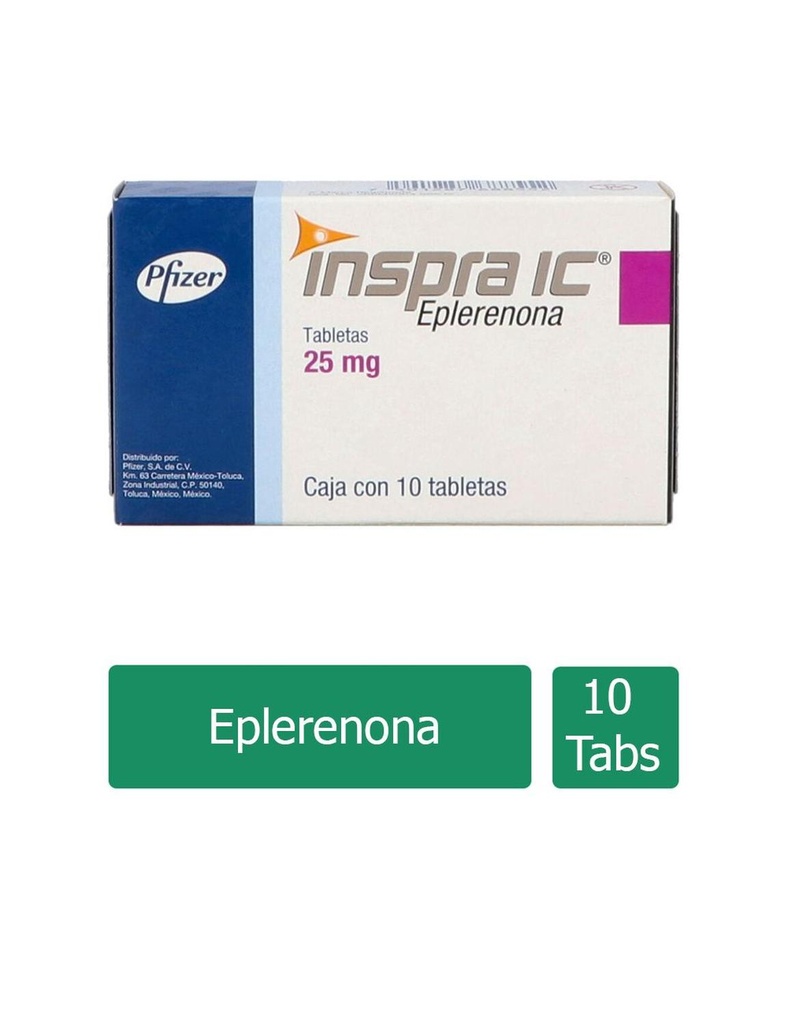 Inspra Ic 25 Mg 10 Tabletas 