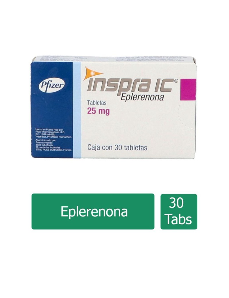 Inspra Ic 25 Mg 30 Tabletas 