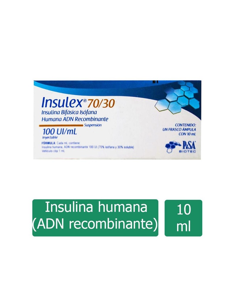 Insulex 70/30 100 UI Ampolleta 10 Ml 