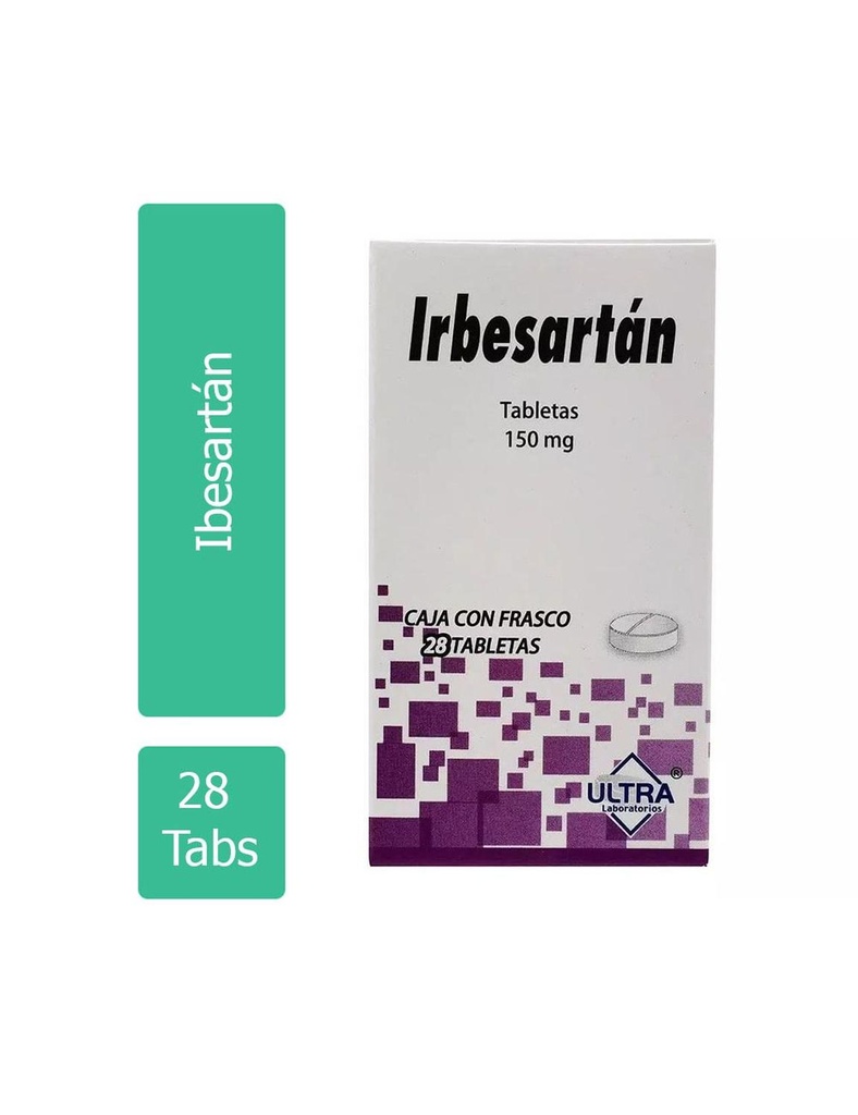 Irbesartan 150 Mg. 28 Tabletas