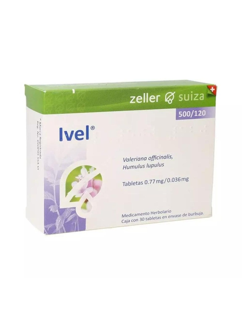 Ivel Caja Con 30 Tabletas 500 Mg / 120 Mg