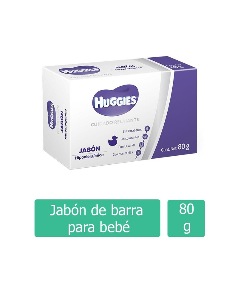 Jabón Huggies Sueños Lavanda Barra 80 G 