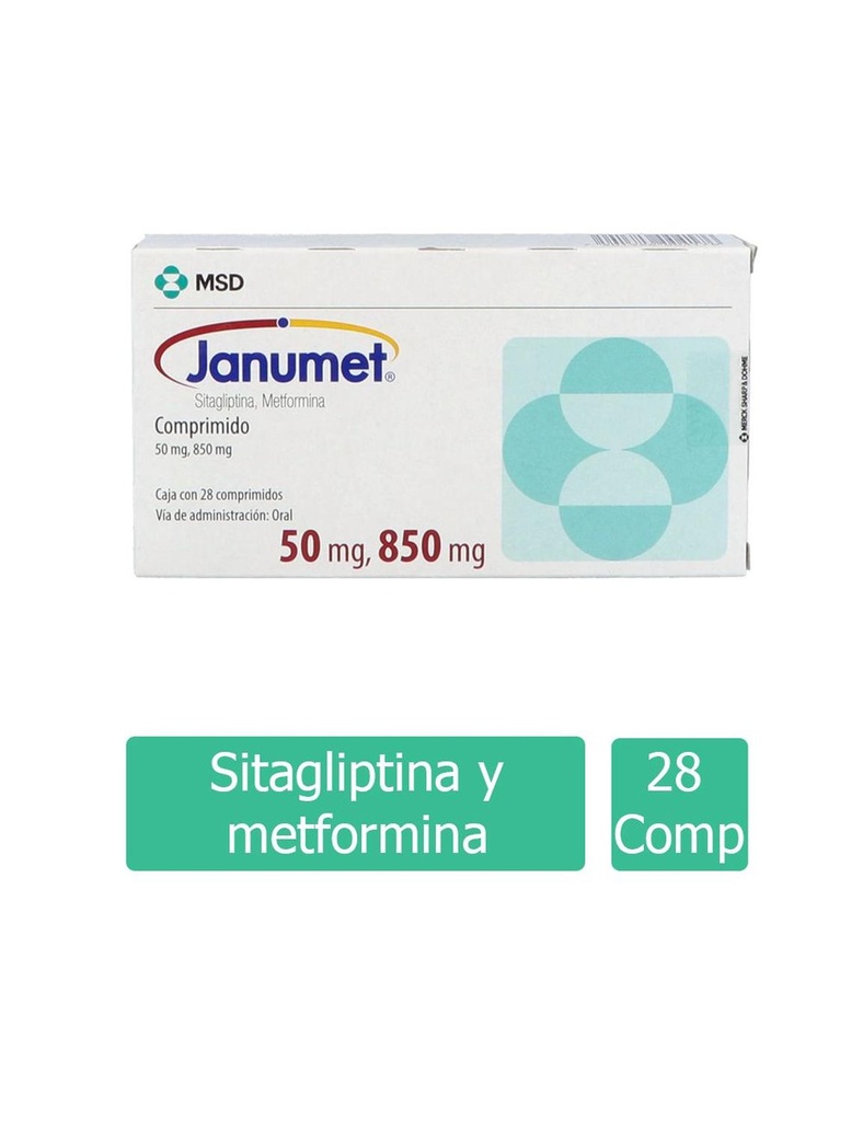 Janumet 50/850 Mg Recubiertos 28 Comprimidos