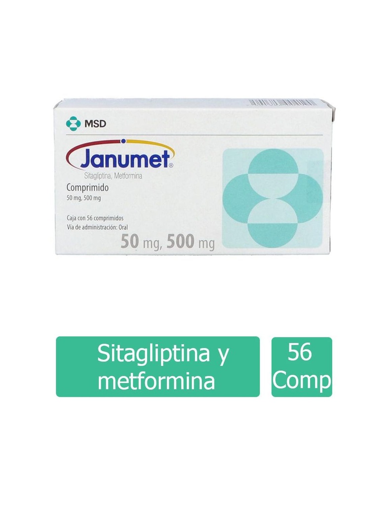 Janumet 50/500 Mg Recubiertos 56 Comprimidos 