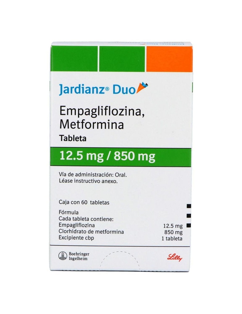Jardianz Dúo 12.5/850 Mg 60 Tabletas 