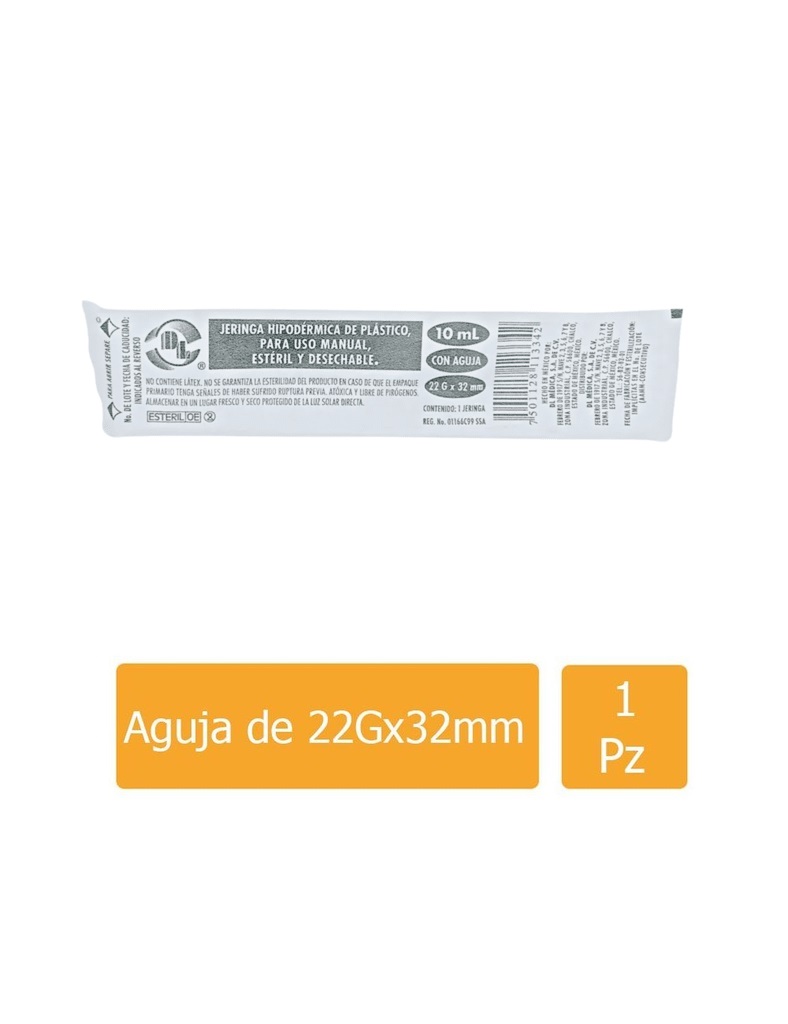 Jeringa Desechable Dl 5 Ml 22 G X 32 Mm 