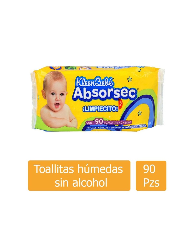 Kleen Bebé Absorsec 90 Toallitas Húmedas