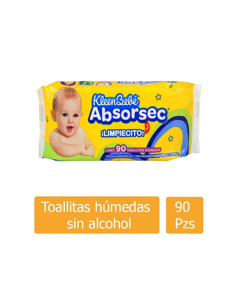Toallitas Húmedas KleenBebé Absorsec 90 Piezas 