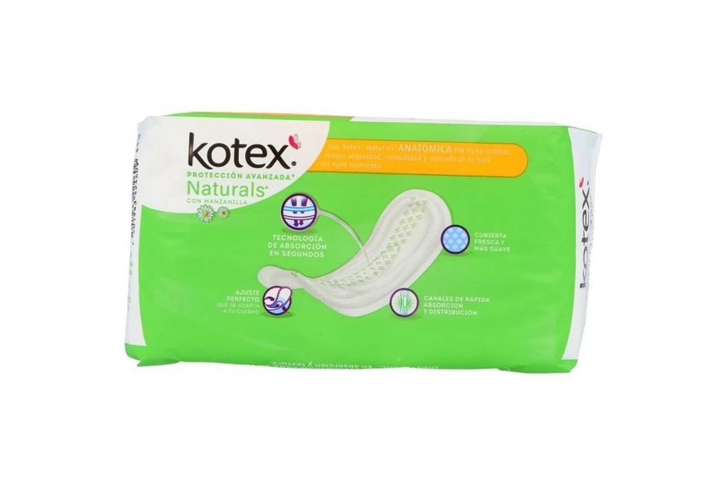 Toallas Sanitarias Kotex Manzanilla Sin Alas 10 Piezas 