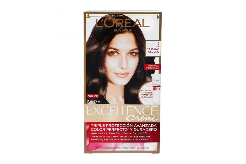 Tinte Imédia Excellence De L'Oréal Paris 3 Castaño Oscuro 