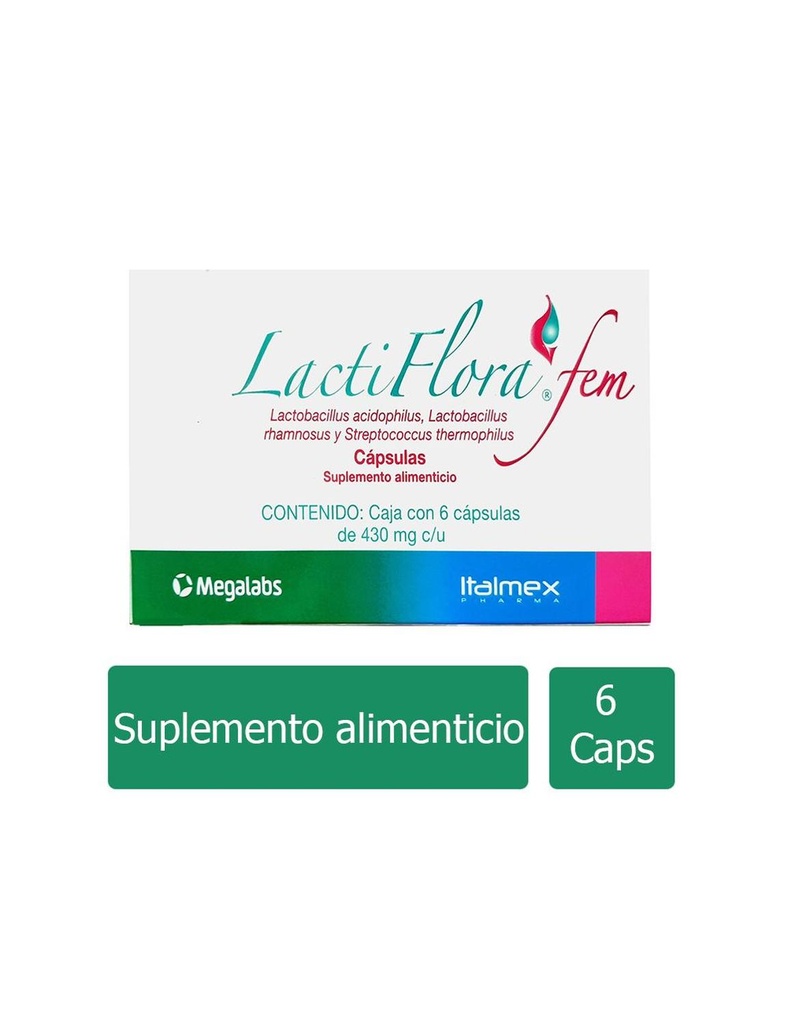 [7501390912599] Lactiflora Fem 430 Mg Suplemento Alimenticio 6 Cápsulas 
