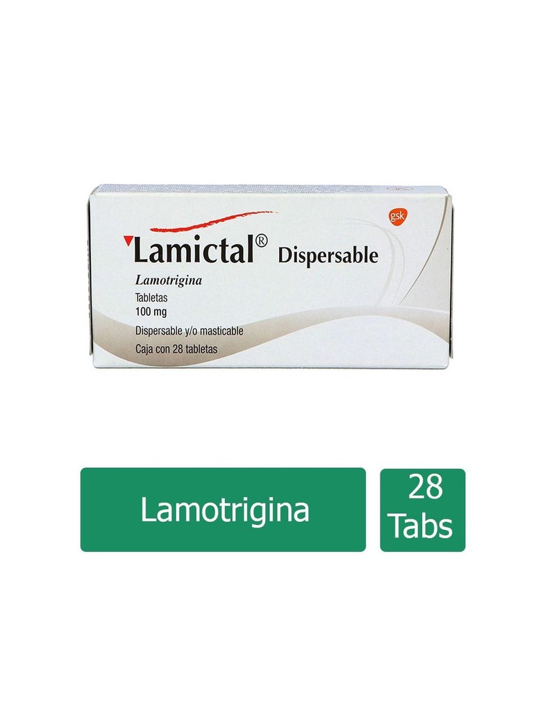 Lamictal 100 Mg Dispersable 28 Tabletas 