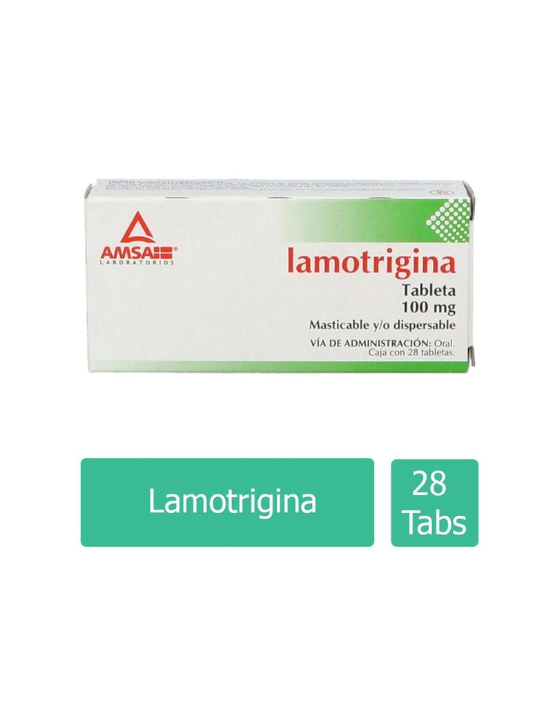 Lamotrigina 100 Mg 28 Tabletas Genérico Amsa 