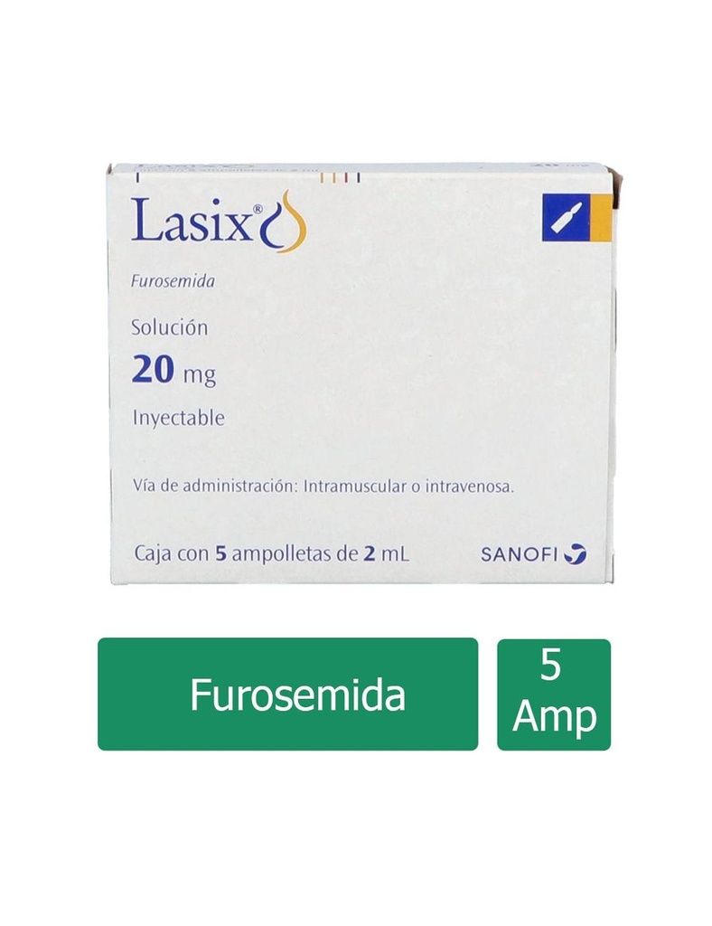 Lasix 20 Mg 5 Ampolletas 2 Ml 