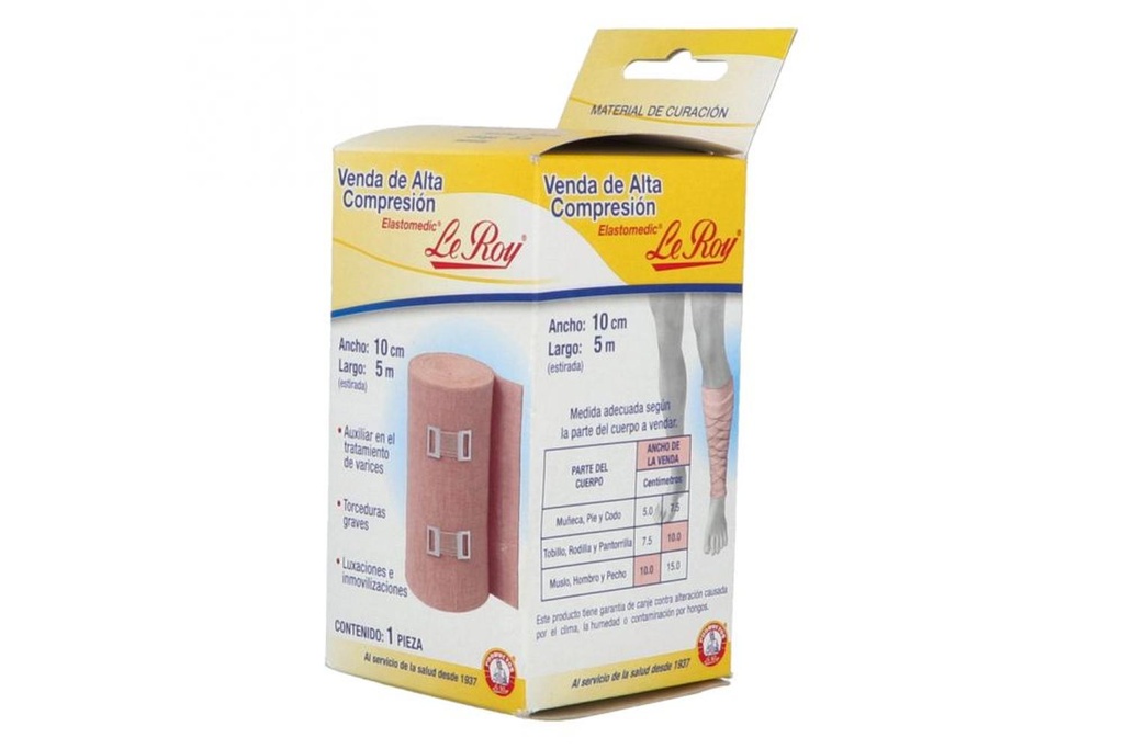Le Roy Elastomedic 10 Cm X 5 M Caja Con 1 Pieza