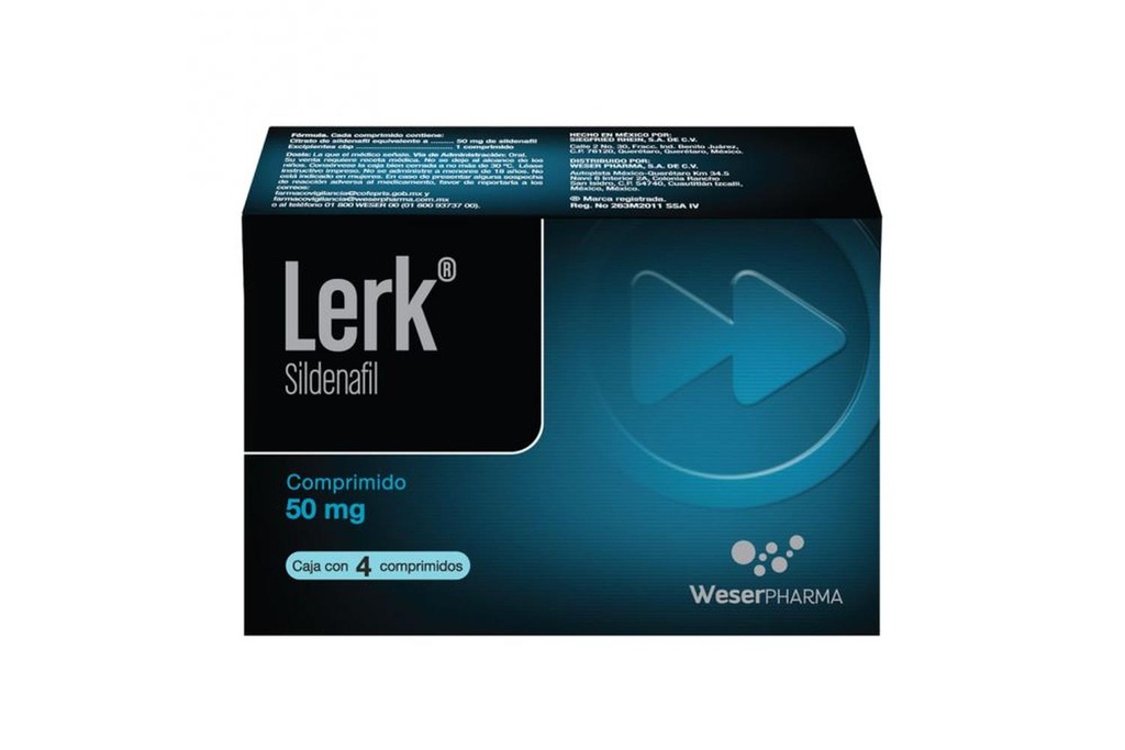 Lerk 50 Mg 4 Comprimidos 