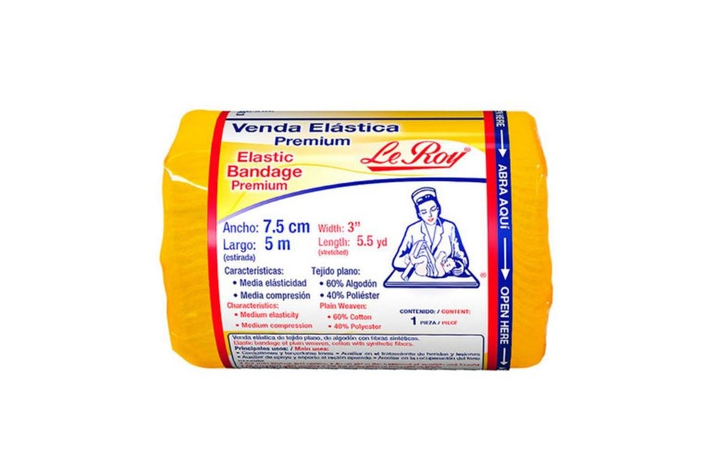 Venda Elástica Le Roy 7.5 Cm X 5 M 