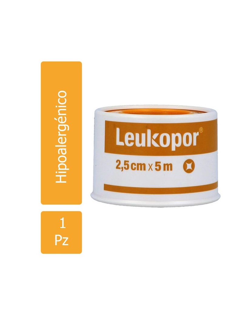 Cinta Adhesiva Microporosa Leukopor Blanca 2.50 cm x 5 m 