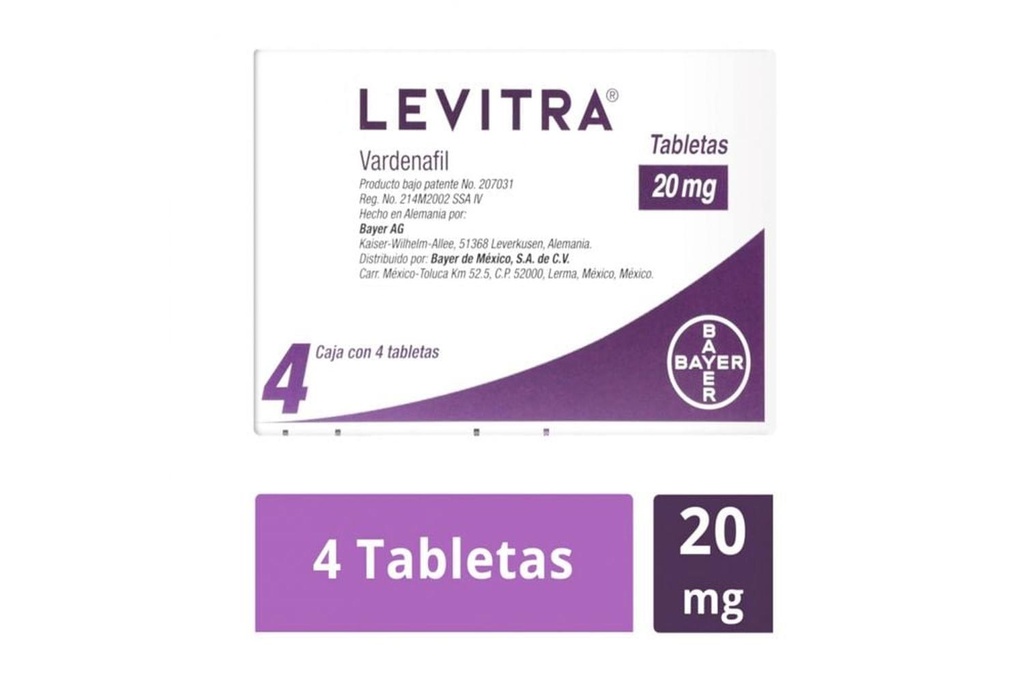 Levitra 20 Mg 4 Tabletas 
