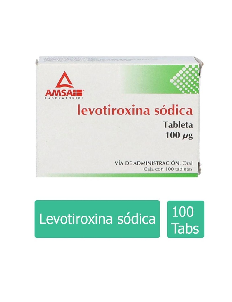 Levotiroxina 100 Mcg 100 Tabletas Genérico Amsa 